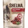 SHELMA Cat hovězí s rajčaty a bylinkami v omáčce, kapsa 85 g